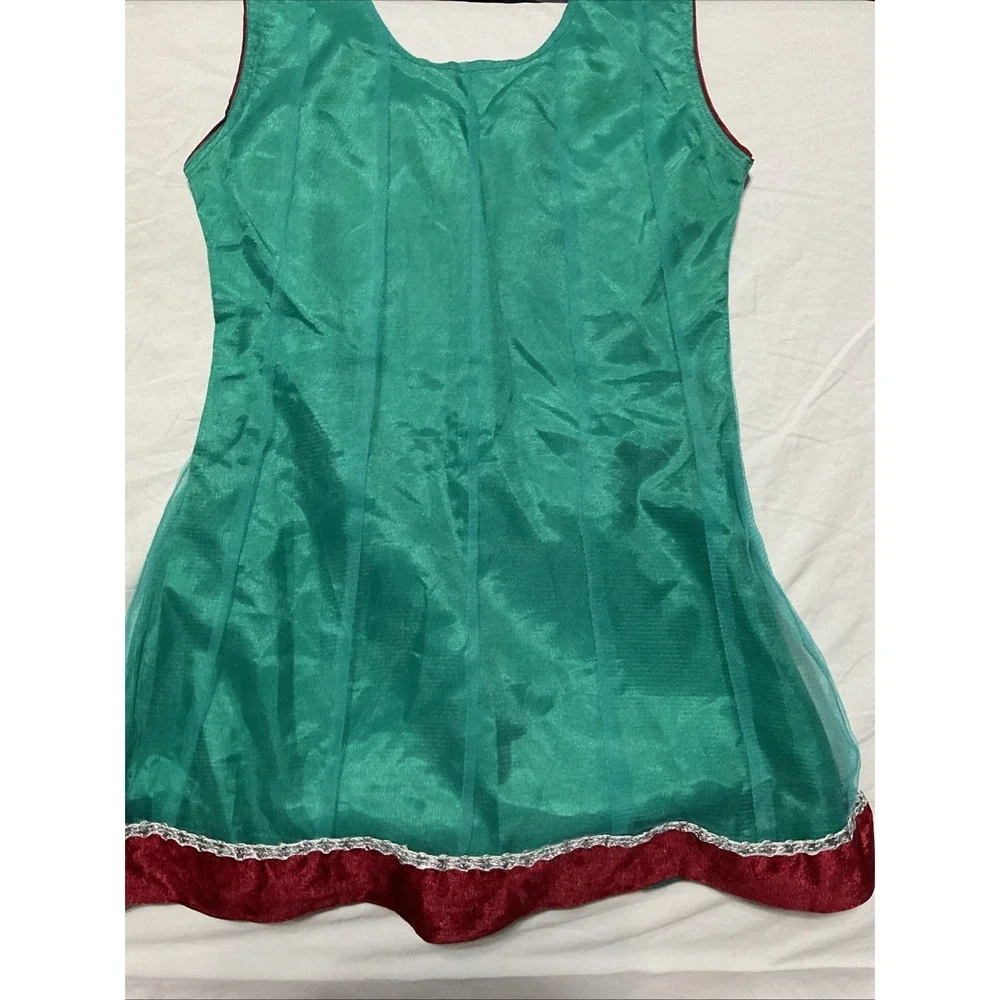 Flare Dress Girls Teal  Floral Embellished Sheer‎ Rhinestone India See Pictures